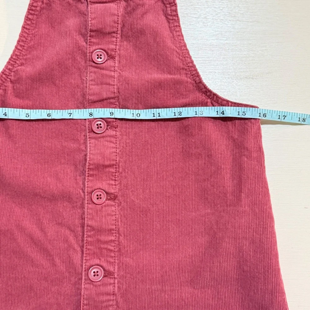 The Childrens Place Girls Dusty Rose Corduroy Button Front Jumper Dress Size 14